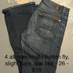 7 For All Mankind Dark Blue Boot Cut Jeans